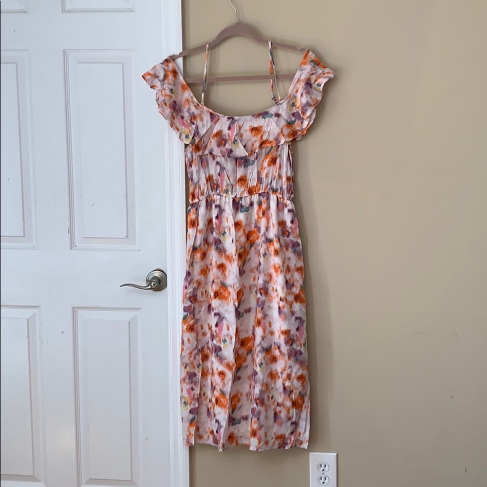 Lucky brand watercolor print ots dress